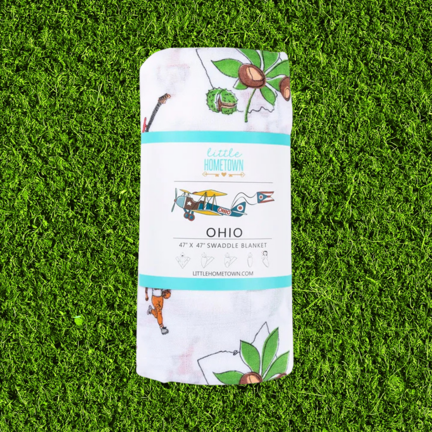 Ohio Baby Muslin Swaddle Receiving Blanket