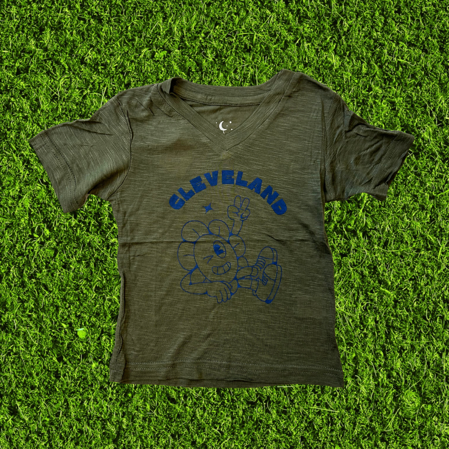 Cleveland Peace Sign Dark Green Toddler V-Neck T-Shirt