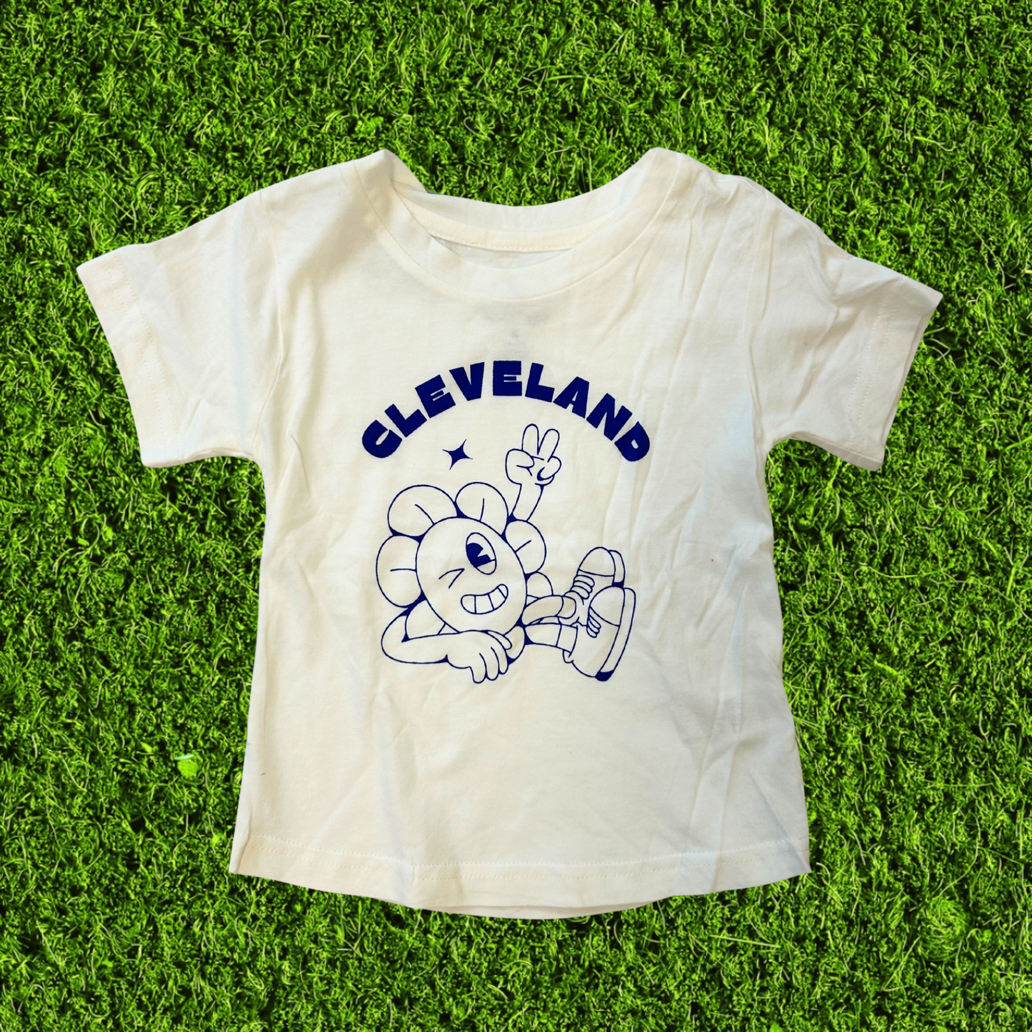 Cleveland Peace Sign Cream Toddler T-Shirt