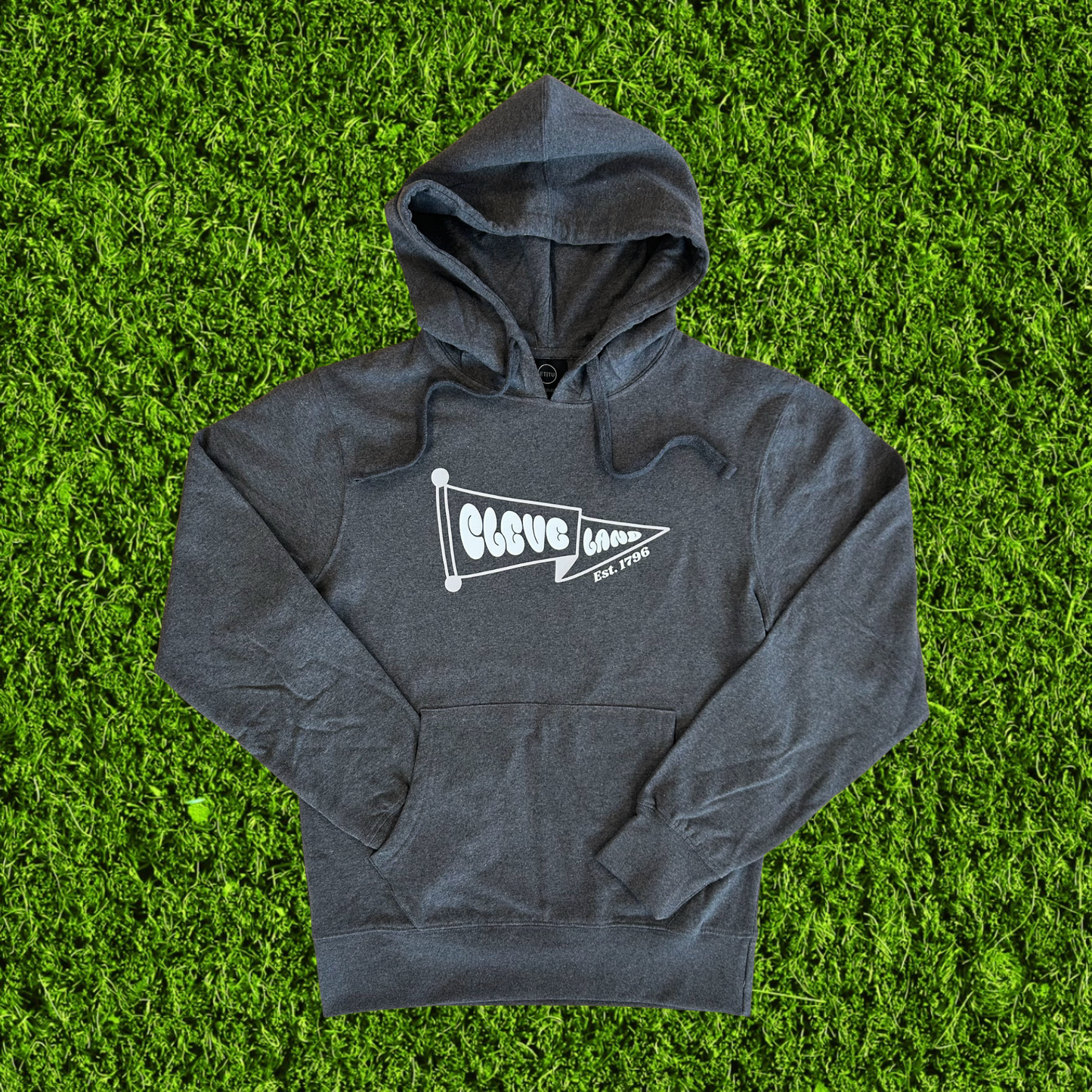Cleveland Pennant Charcoal Grey Hoodie