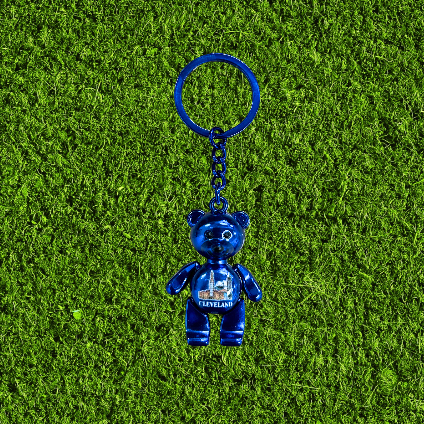 Cleveland Skyline Blue Bear Keychain