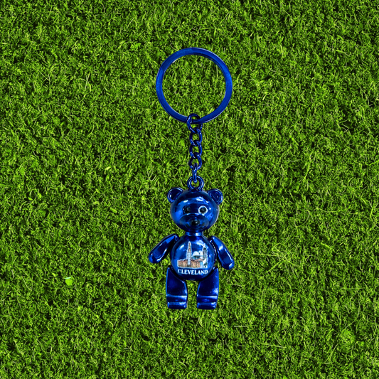 Cleveland Skyline Blue Bear Keychain