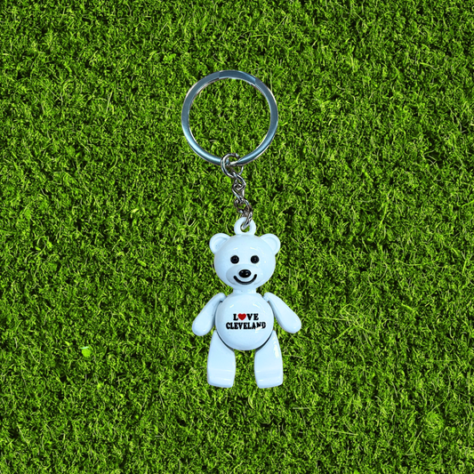 Love Cleveland White Bear Keychain