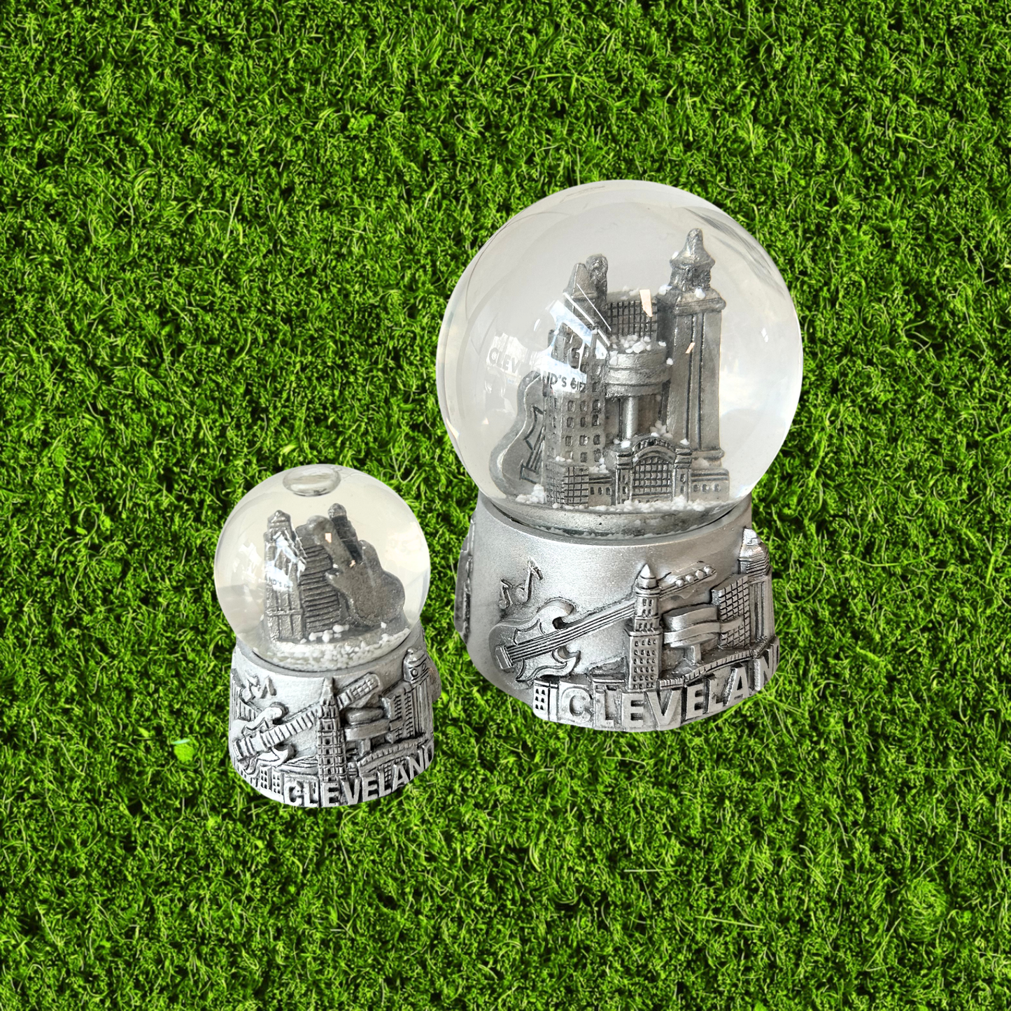 Cleveland Silver Skyline Mini Snow Globe