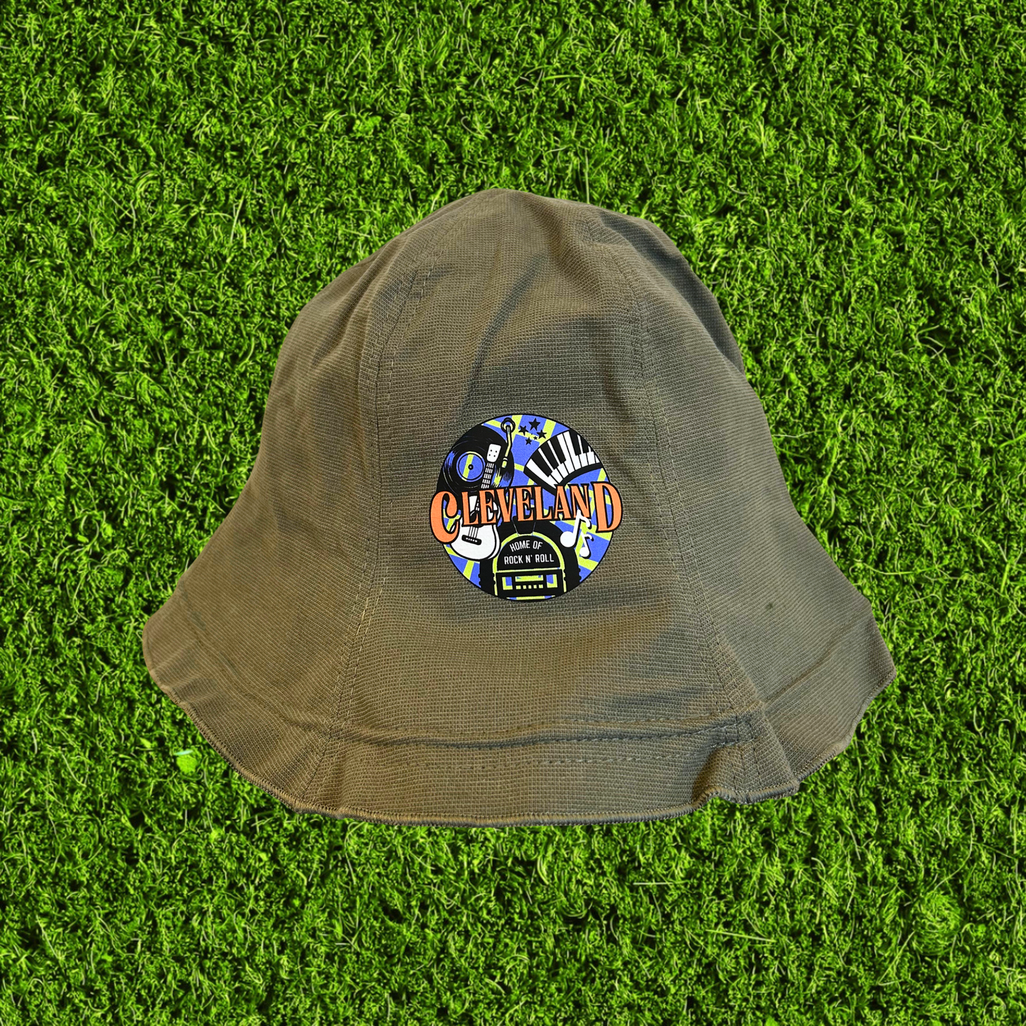 Green Cleveland Home of Rock n' Roll Canvas Bucket Hat