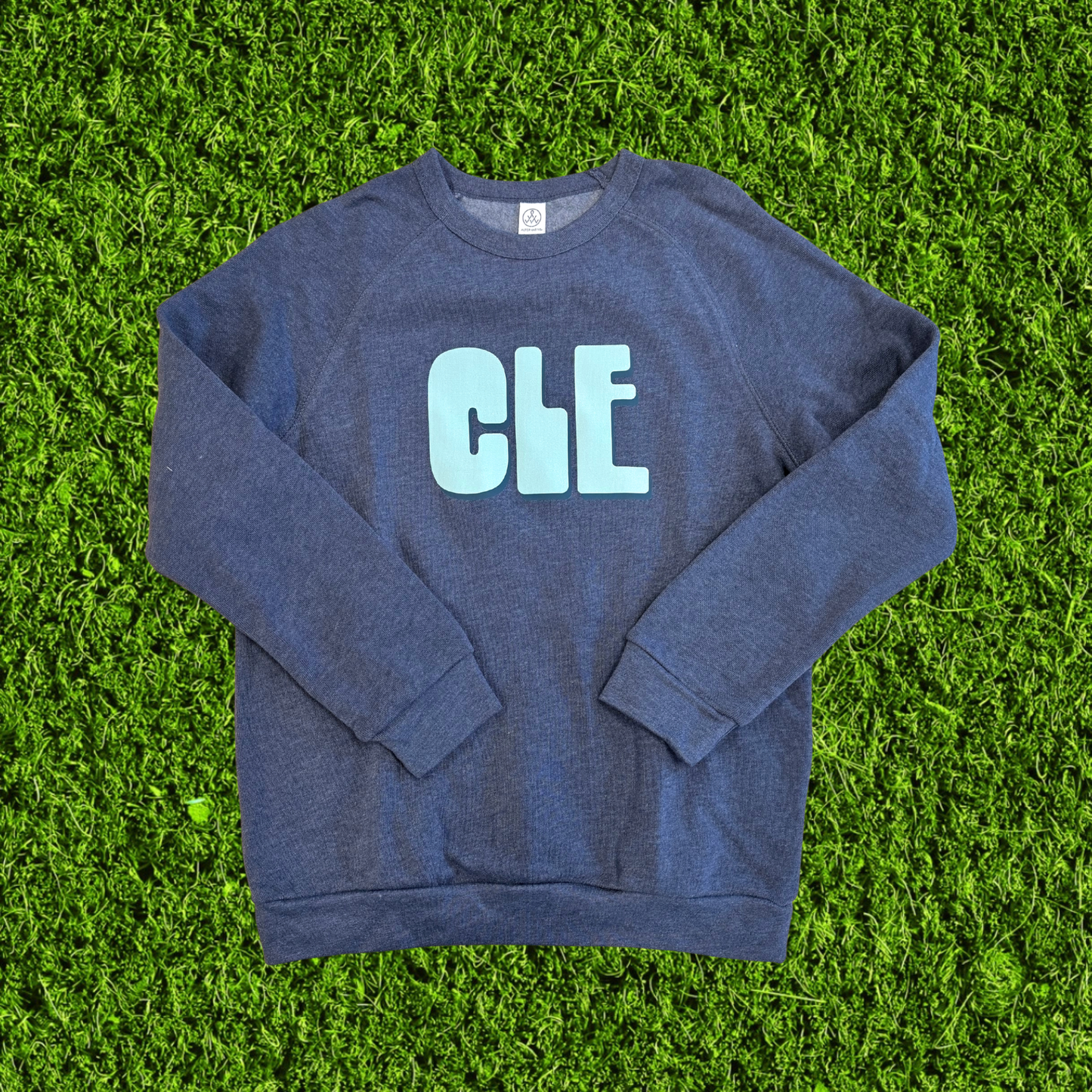 Youth Green CLE Navy Raglan Sweatshirt