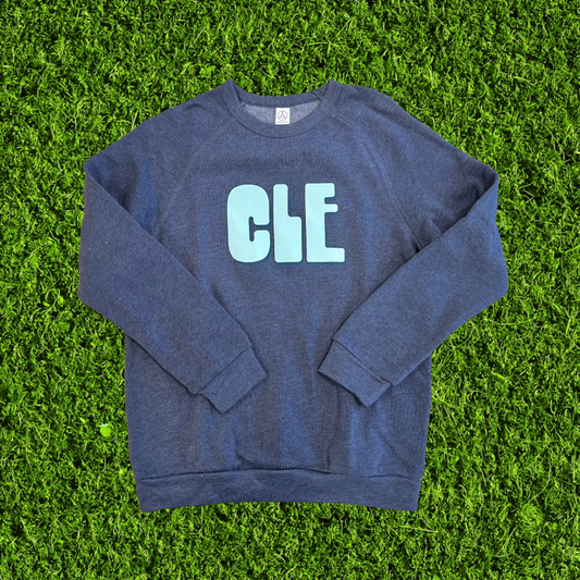 Youth Green CLE Navy Raglan Sweatshirt
