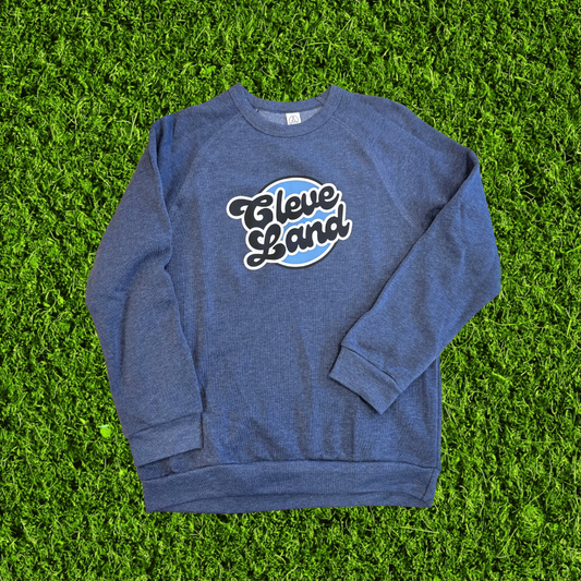 Youth Retro Cleveland Navy Raglan Sweatshirt