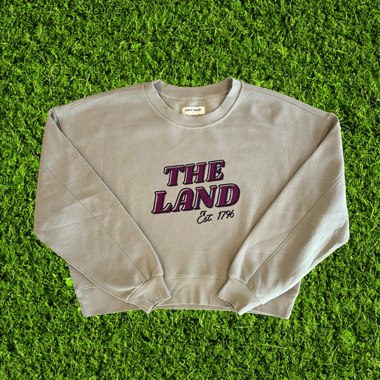 Women's The Land Taupe Cropped Crewneck