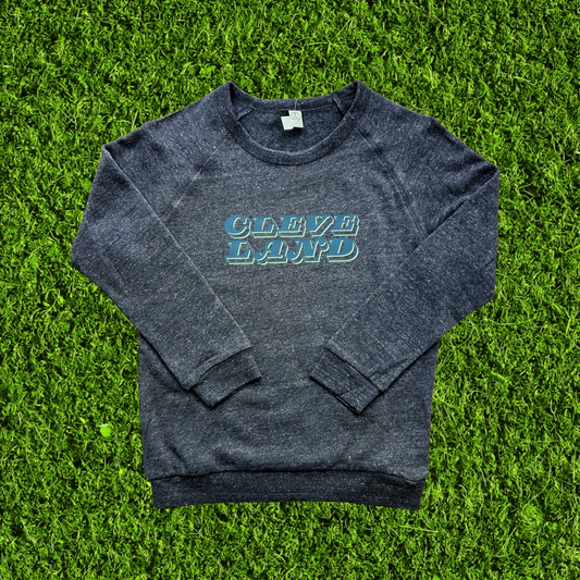 Youth Block Cleveland Charcoal Grey Raglan Sweatshirt