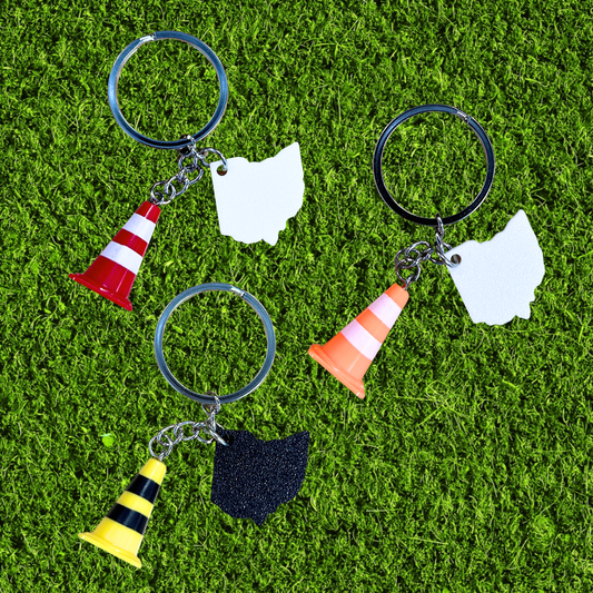 Ohio Always Under Construction Cone Keychain