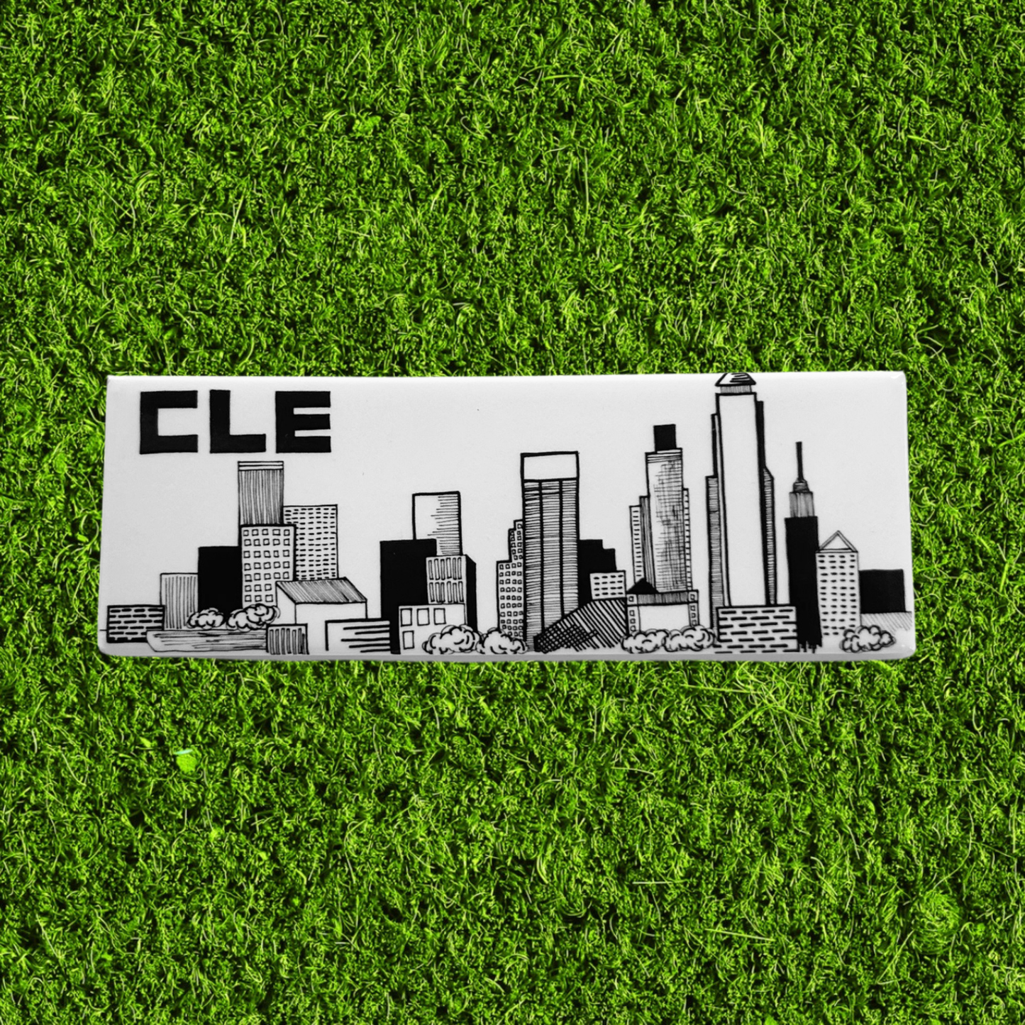 CLE Geometric Black and White Magnet