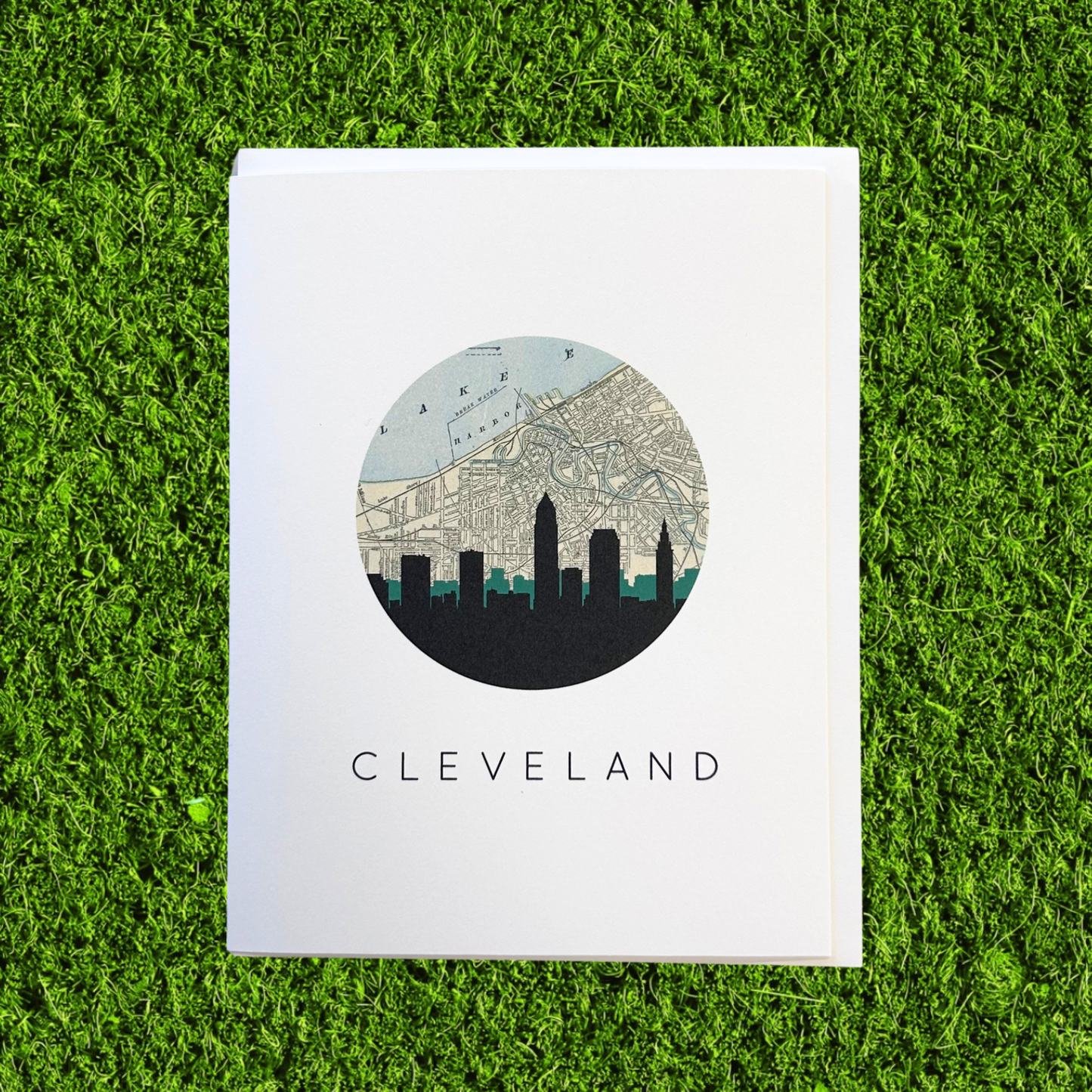Cleveland Map Skyline Card