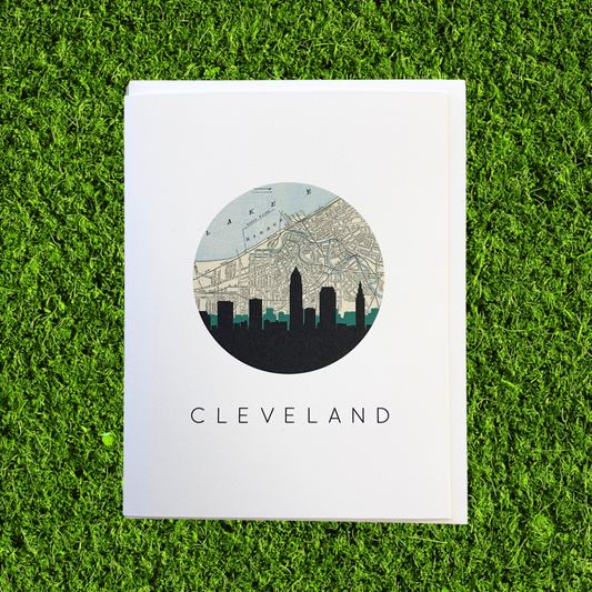Cleveland Map Skyline Card