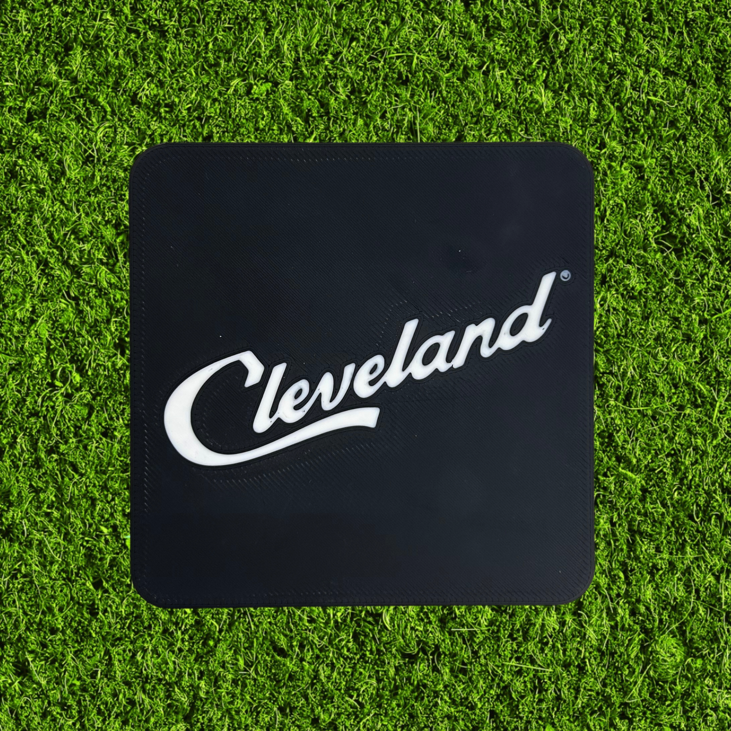 3D Printed Black Cleveland Script Coaster