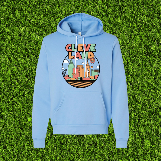 Colorful Cleveland Light Blue Hoodie