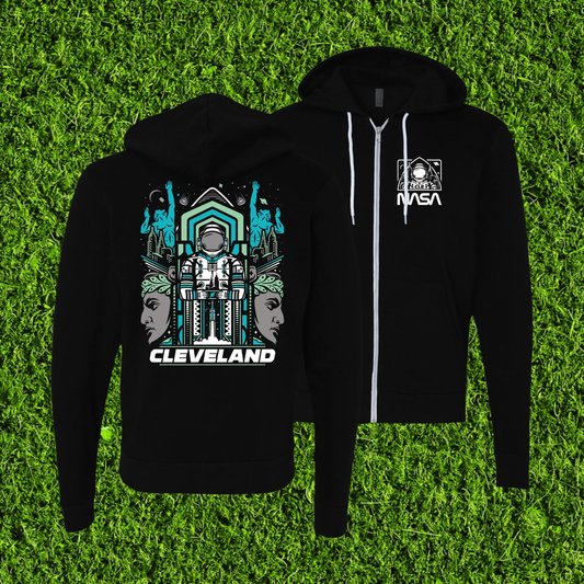 Astro Guardian Colorful Black Zip-Up Hoodie
