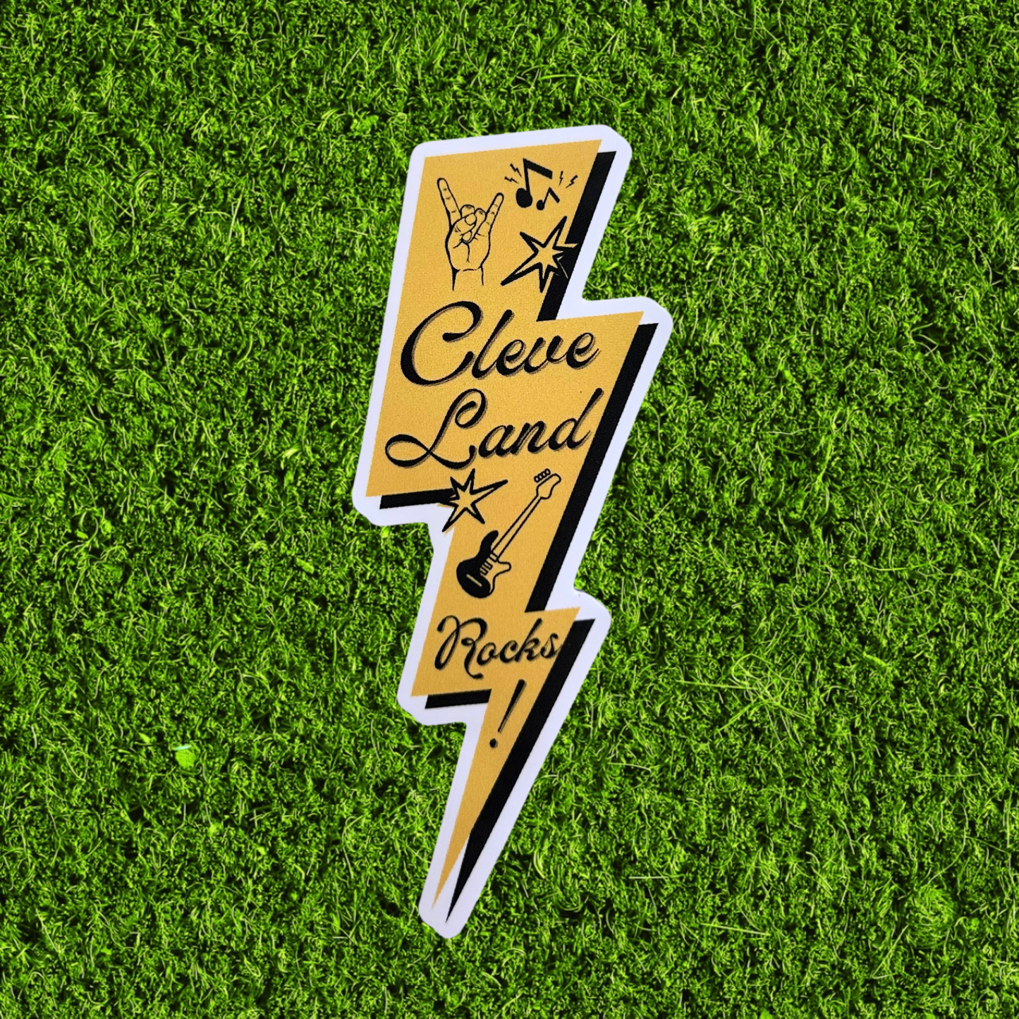 Cleveland Rocks Lightening Bolt Sticker