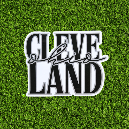 Cleve Land Ohio Script Sticker