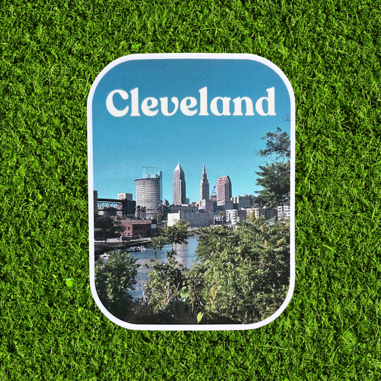 Cleveland Skyline Blue/Green Sticker