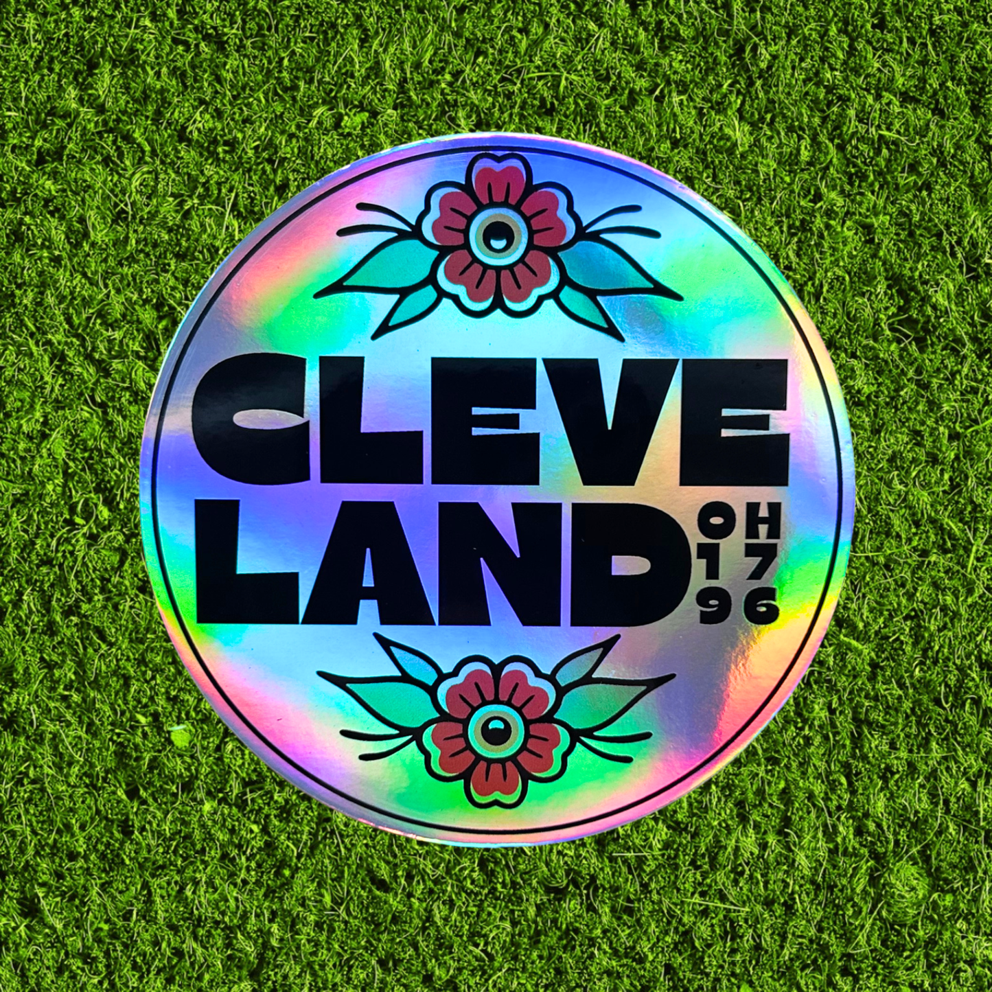 Cleve Land 1796 Flower Holographic Sticker