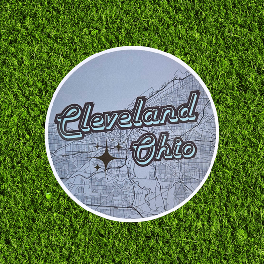 Retro Cleveland Map Sticker