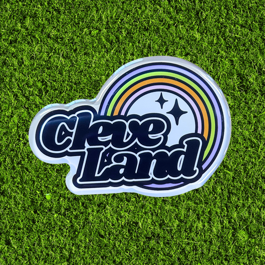 Rainbow Cleveland Acrylic Magnet