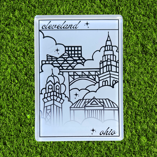 Hand Drawn Cleveland Acrylic Magnet