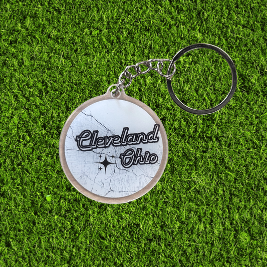 Retro Cleveland Map Acrylic Keychain