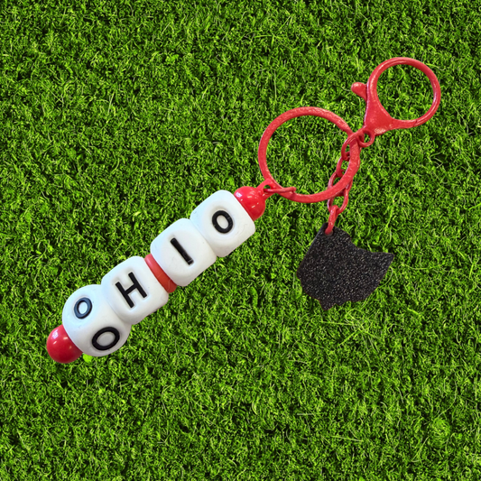 OHIO Chunky Bead Keychain