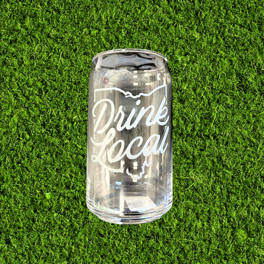 Vintage Drink Local Beer Can Glass