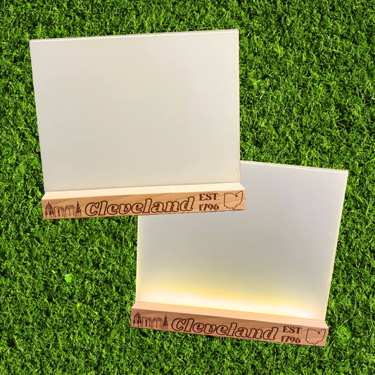 Engraved Wood Frame with LED Light