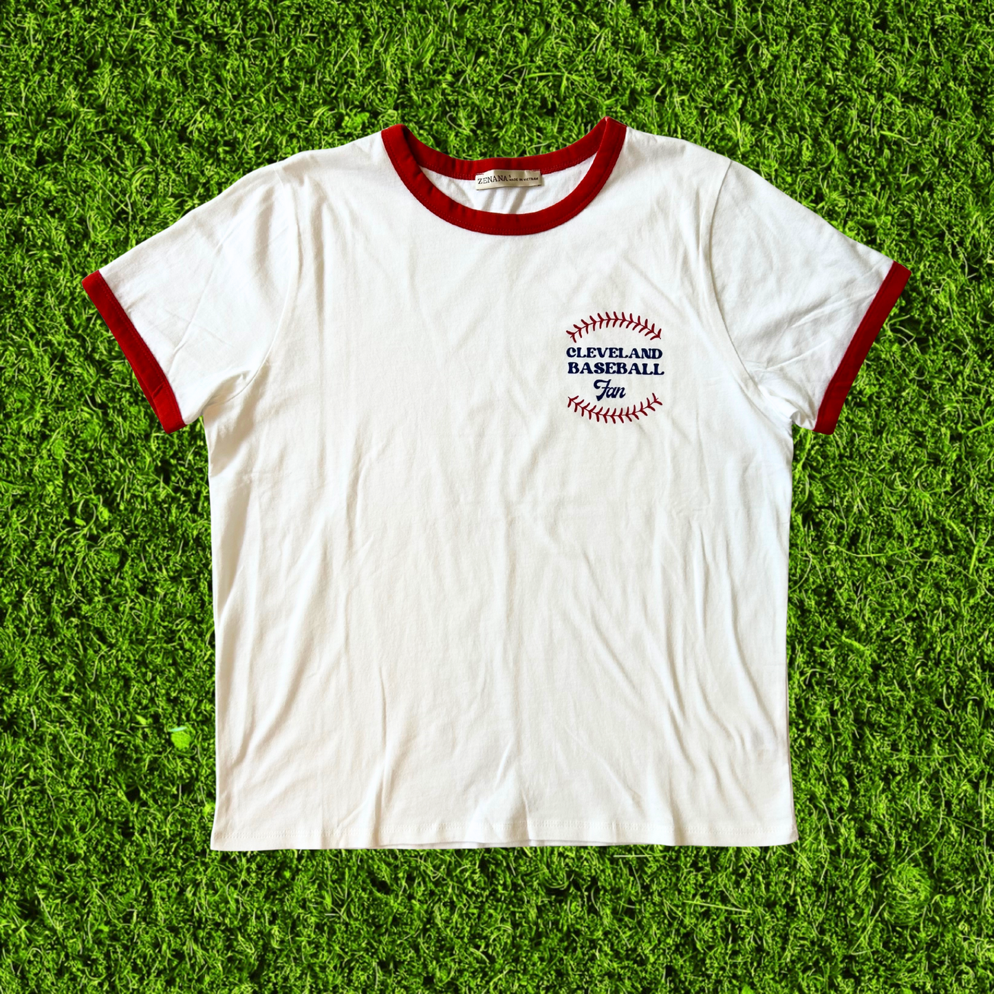 Red and White Cleveland Baseball Fan T-Shirt
