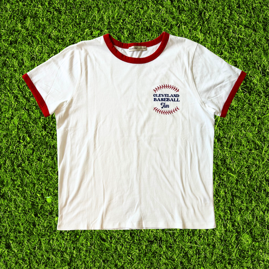 Red and White Cleveland Baseball Fan T-Shirt