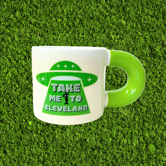 Take Me to Cleveland Lime Green Chunky Mug