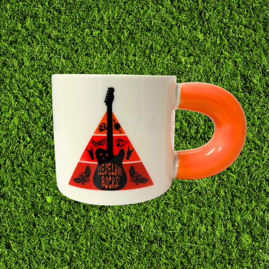 Rock N Roll Guitar Orange Chunky Mug