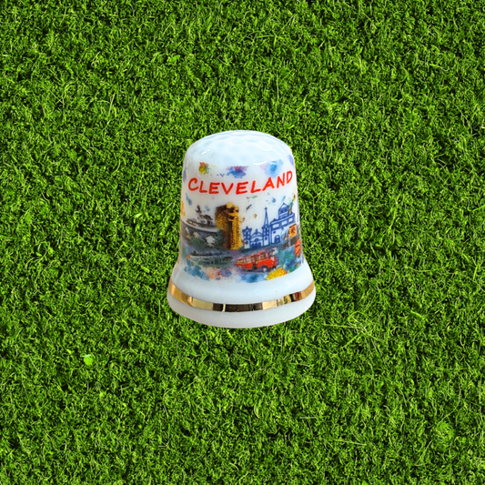 Cleveland Watercolor Skyline Thimble