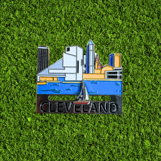 Cleveland Skyline Sailboat Metal Magnet