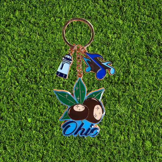 Ohio Buckeye Rose Gold Keychain