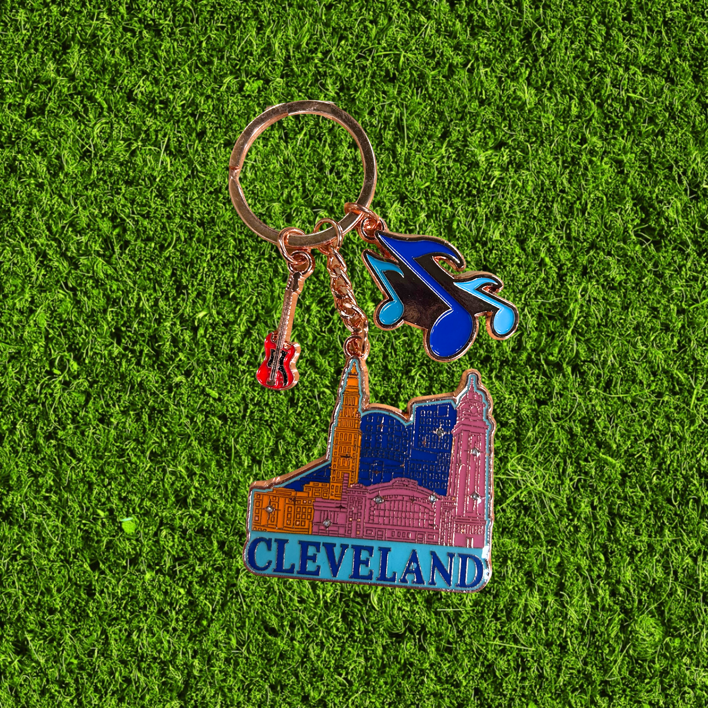 Cleveland Landmarks Rose Gold Keychain