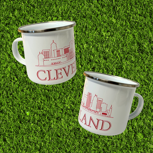 Pink Cleveland Skyline Stainless Steel Camper Mug