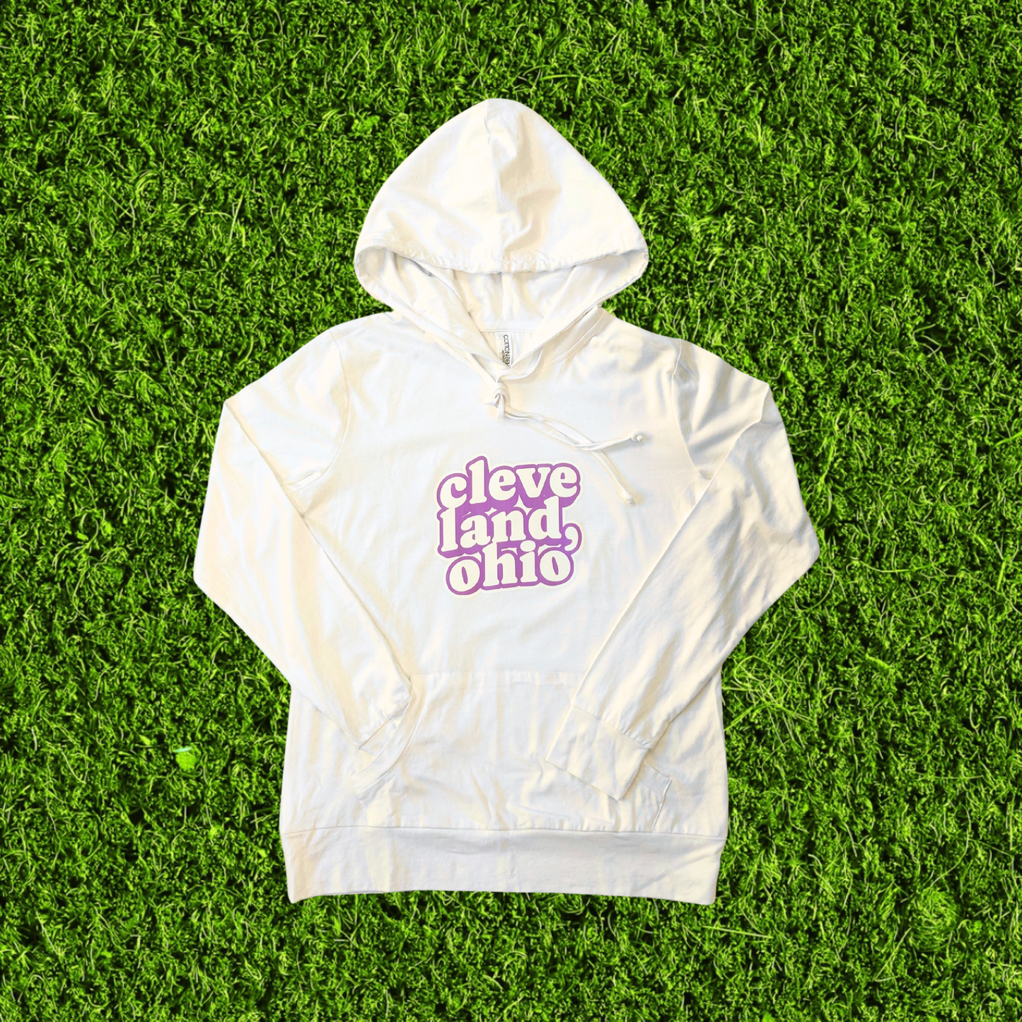 Women's Purple Cleveland Ohio White Hoodie
