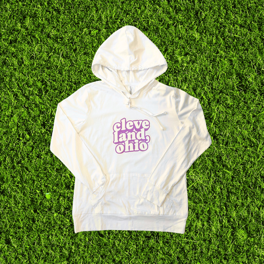 Women's Purple Cleveland Ohio White Hoodie