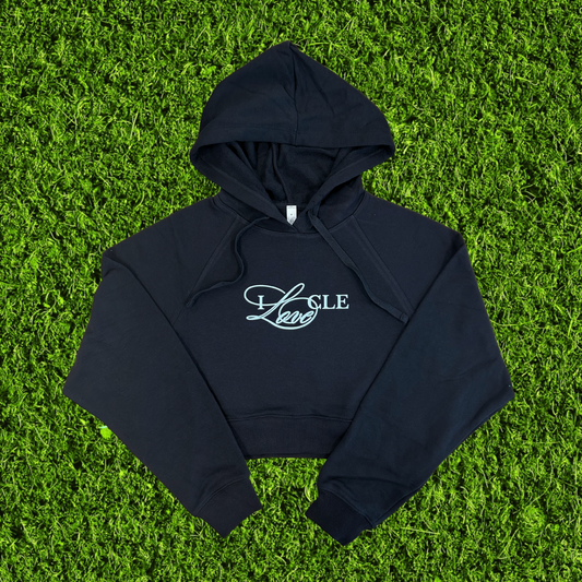 Women's I Love Cle Cropped Hoodie