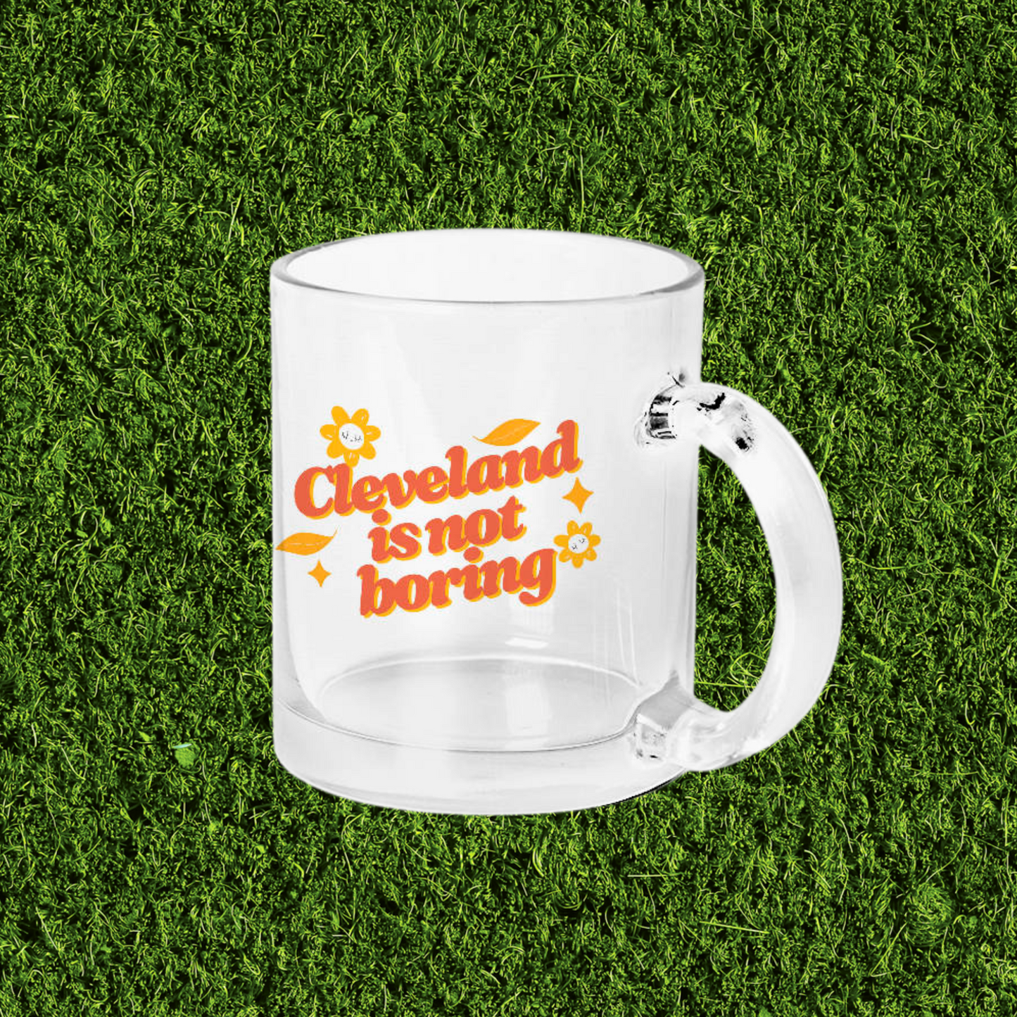 cleveland isn't boring orange yellow flowers mug