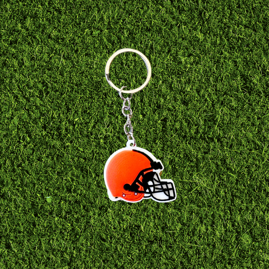 Orange Football Helmet Keychain