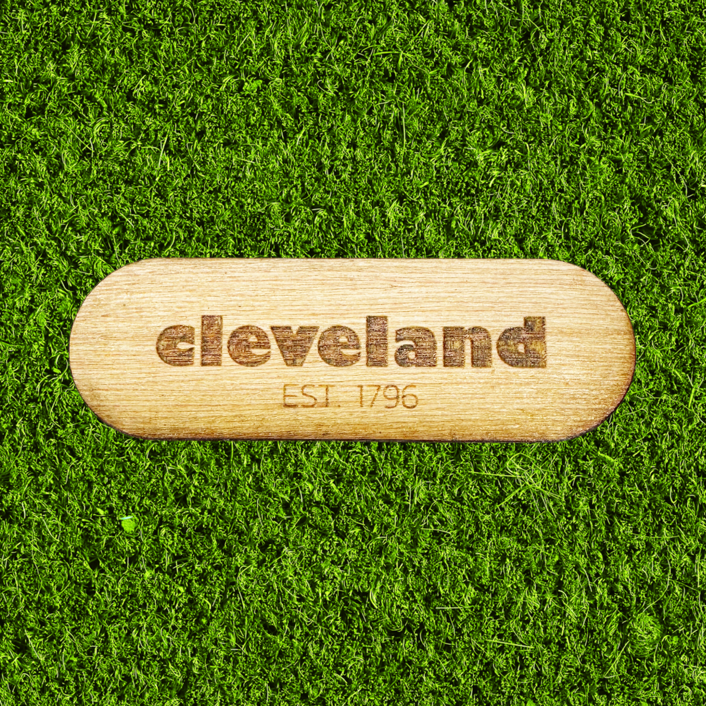 Cleveland wood engraved magnet established 1796