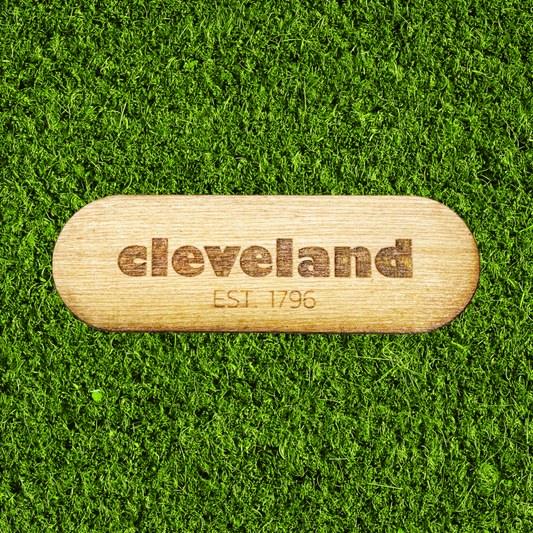 Cleveland wood engraved magnet established 1796