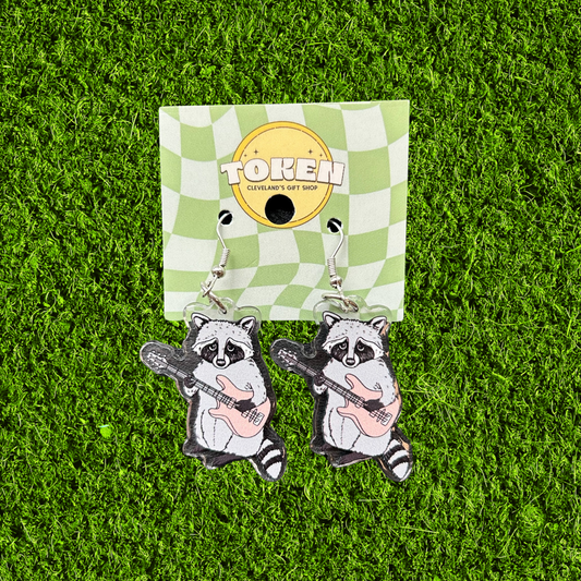 Rock N Roll Raccoon Earrings