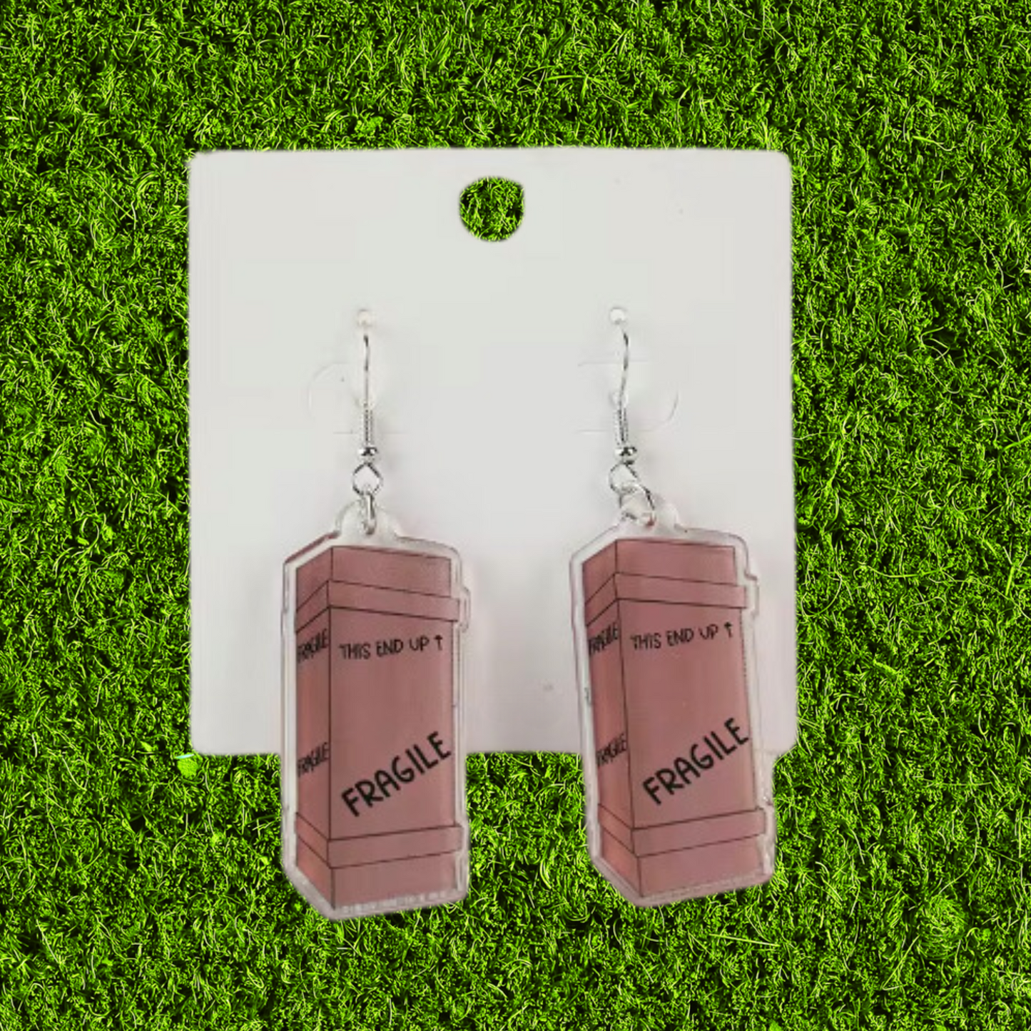 Fragile Leg Lamp Box Dangle Earrings